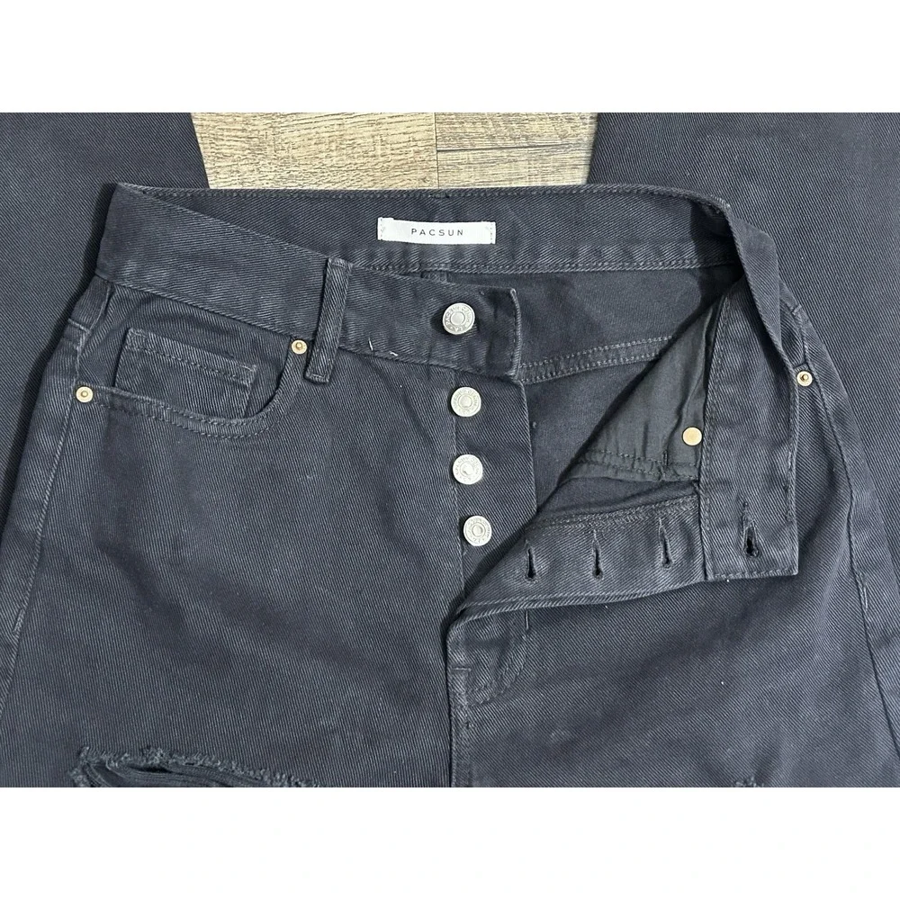 Pacsun‎ Ultra High Rise Slim Ripped Distressed Black Jeans Women's Size 25